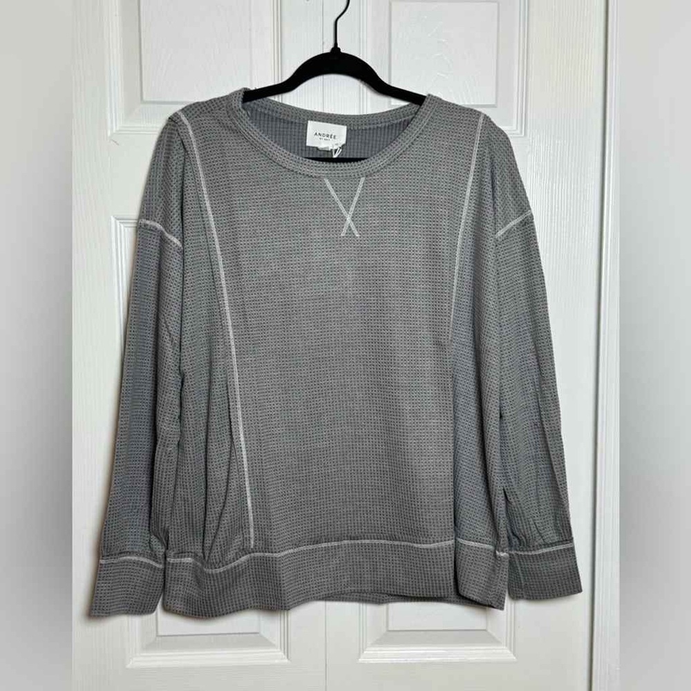 Apt. 9 Charcoal Waffle Knit Pullover